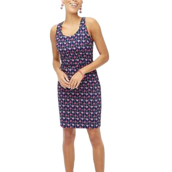 J. Crew Sheath Dress Women's Size 10 Navy Pink Floral Tailored Mini 1259 - Picture 1 of 16